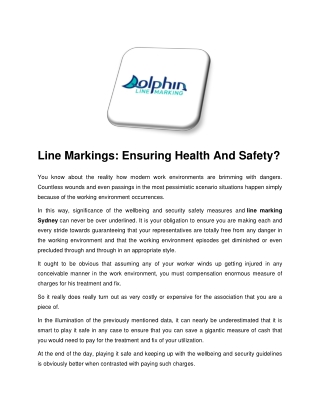 Line Marking Central Coast - Dolphin Line Marking