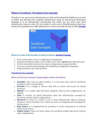 What is Terraform | Terraform Core Concept