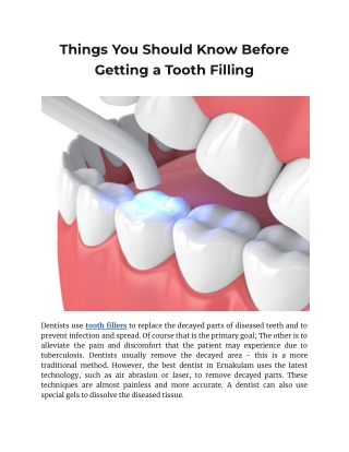 Things You Should Know Before Getting a Tooth Filling