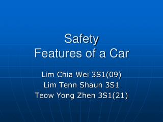 Safety Features of a Car