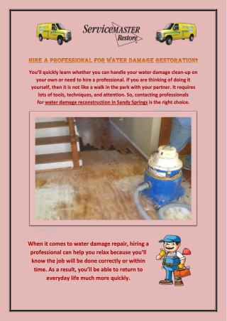 Get Water Damage Reconstruction Services In Sandy Springs
