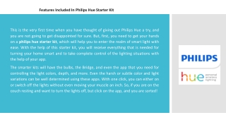 Features Included In Philips Hue Starter Kit