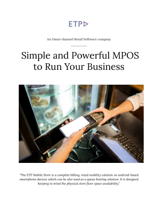 Simple and Powerful MPOS to Run Your Business | ETP Group