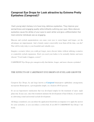 Careprost Eye Drops for Look attractive by Extreme Pretty Eyelashes (1)