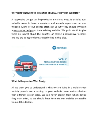 WHY RESPONSIVE WEB DESIGN IS CRUCIAL FOR YOUR WEBSITE
