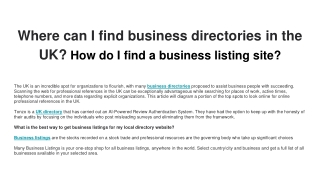 Where can I find business directories in the UK_ How do I find a business listing site_