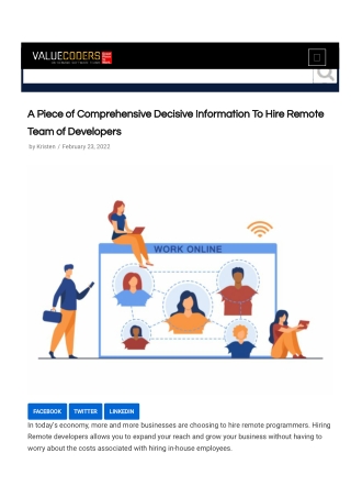 A Piece of Comprehensive Decisive Information To Hire Remote Team of Developers