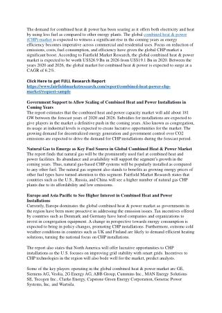 Combined Heat  Power (CHP) Market