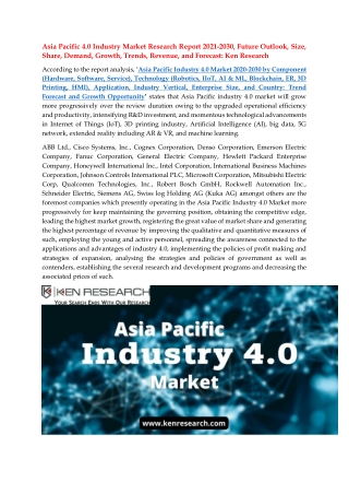 Asia Pacific Industry 4.0 Market Research Report, Size, Share, Growth