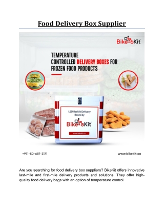 Food Delivery Box Supplier