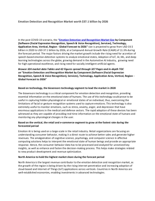 Emotion Detection and Recognition Market worth $37.1 billion by 2026
