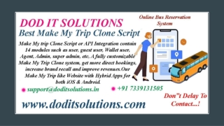 Readymade Make MyTrip Clone Script - DOD IT SOLUTIONS