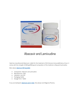 abamune 300 mg tablet