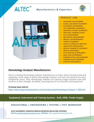 Hematology Analyzer Manufacturers