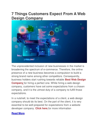7 Things Customers Expect From A Web Design Company