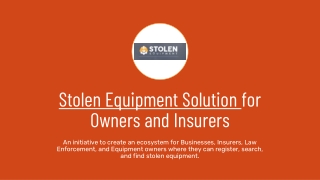 How to Track Stolen Equipment in Canada