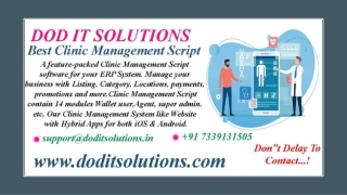 Readymade Clinic Management System - DOD IT SOLUTIONS