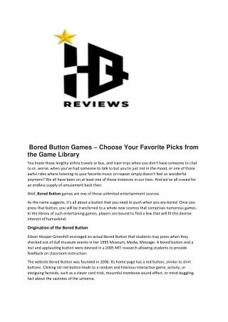 Bored Button Games – Choose Your Favorite Picks from the Game Library-converted