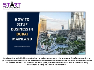 How to Setup Business in Dubai Mainland