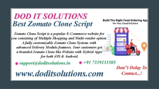 Readymade Zomoto Clone System - DOD IT SOLUTIONS