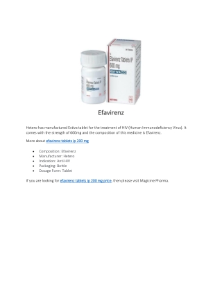 efavirenz tablets ip 200 mg