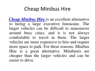 Cheap Minibus Hire
