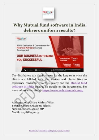 Why Mutual fund software in India delivers uniform results