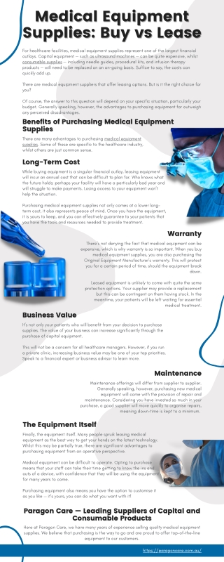 Medical Equipment Supplies Buy vs Lease