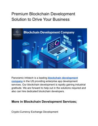 Premium Blockchain Development Solution to Drive Your Business