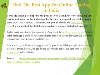 Find The Best App For Online Trading in India