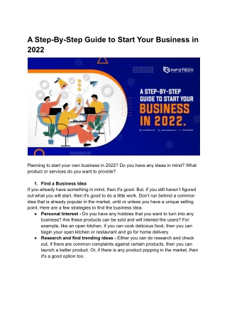 A Step-By-Step Guide to Start Your Business in 2022