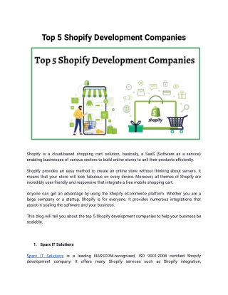 Top 5 Shopify Development Companies