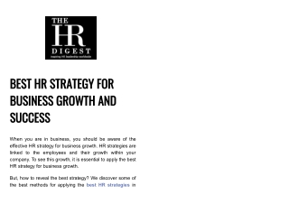 HR strategies for business growth
