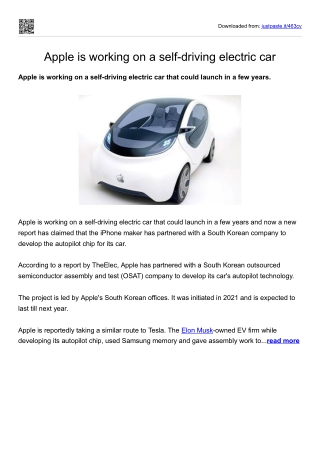 Apple is working on a self-driving electric car