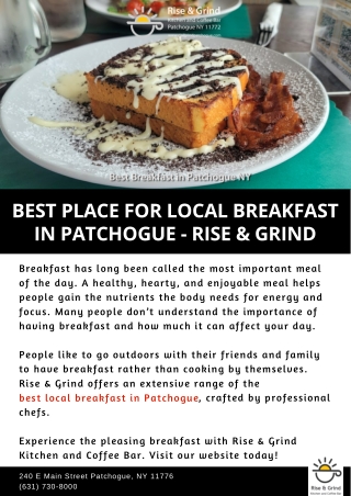 Best Place for Local Breakfast in Patchogue - Rise & Grind