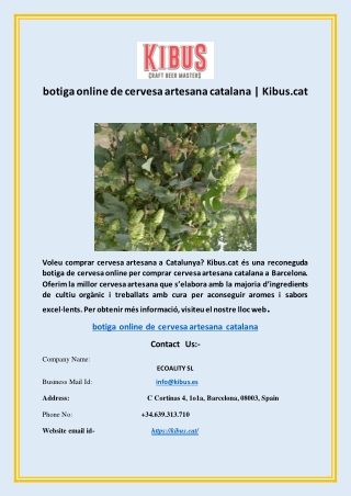 botiga online de cervesa artesana catalana | Kibus.cat