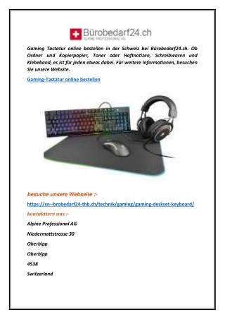 Gaming-Tastatur online bestellen  Bürobedarf24.ch