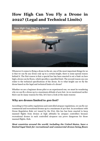 How High Can You Fly a Drone in 2022