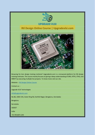 Rtl Design Online Course