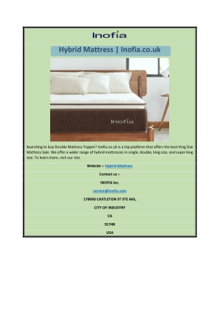 Hybrid Mattress | Inofia.co.uk