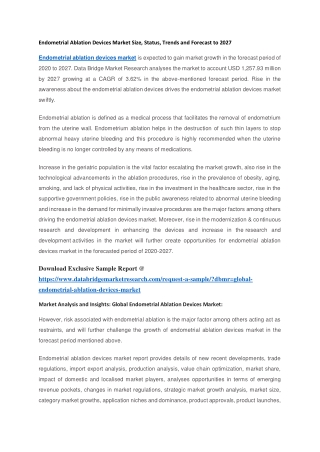 Endometrial Ablation Devices Market Size, Status, Trends and Forecast to 2027