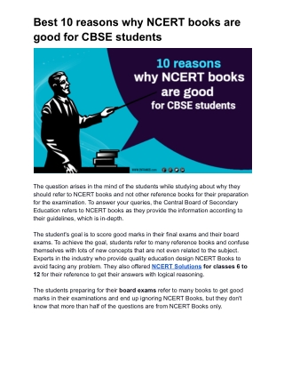 10 reasons why NCERT books are good for CBSE students