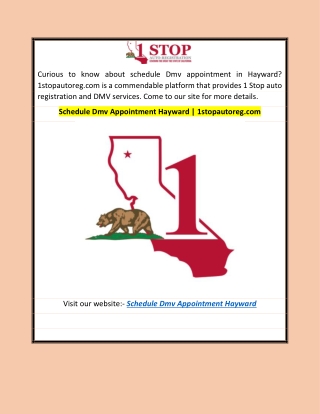 Schedule Dmv Appointment Hayward  1stopautoreg.com