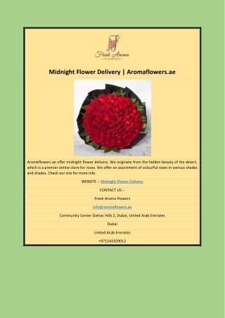 Midnight Flower Delivery | Aromaflowers.ae