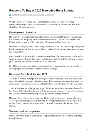 postingstock.com-Reasons To Buy A 2020 Mercedes-Benz Sprinter