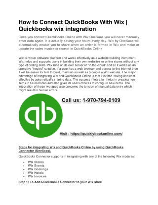 How to Connect QuickBooks With Wix