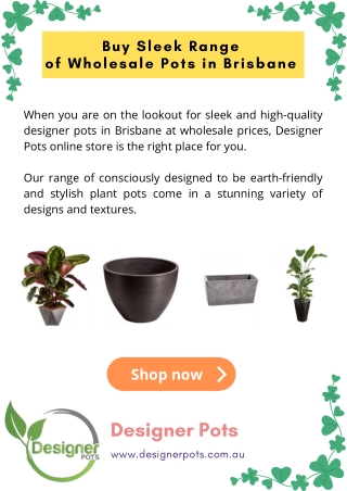 Buy Sleek Range of Wholesale Pots in Brisbane