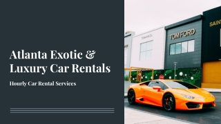 Hourly Car Rental Services - Atlanta, GA