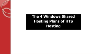 The 4 Windows Shared Hosting Plans of HTS Hosting