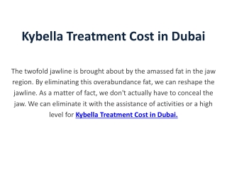 kybella treatment cost in dubai